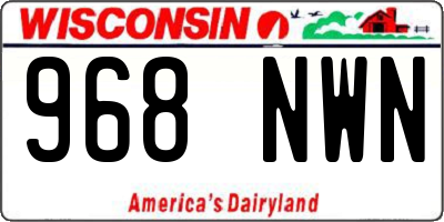 WI license plate 968NWN