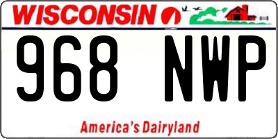 WI license plate 968NWP