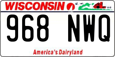 WI license plate 968NWQ
