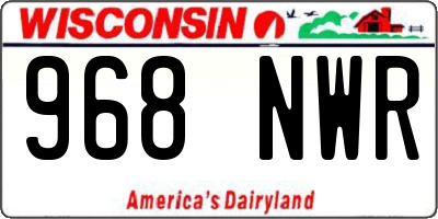 WI license plate 968NWR