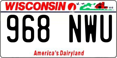 WI license plate 968NWU