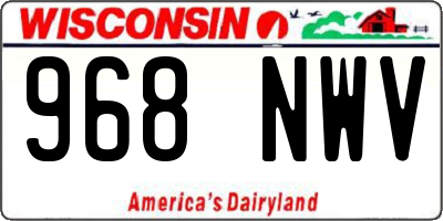 WI license plate 968NWV