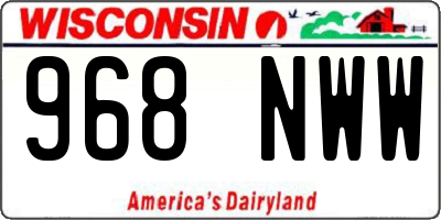 WI license plate 968NWW