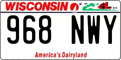 WI license plate 968NWY