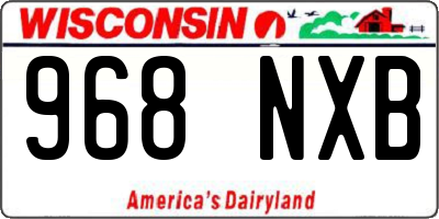 WI license plate 968NXB