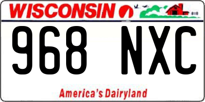WI license plate 968NXC