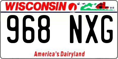 WI license plate 968NXG