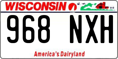 WI license plate 968NXH