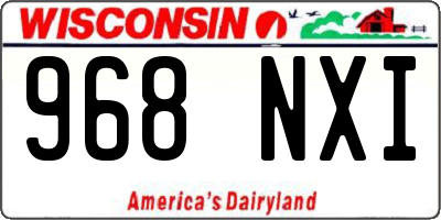 WI license plate 968NXI