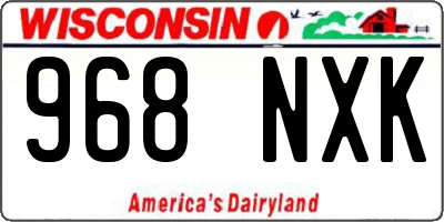 WI license plate 968NXK