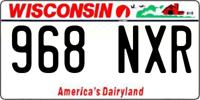 WI license plate 968NXR