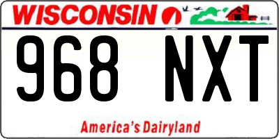 WI license plate 968NXT