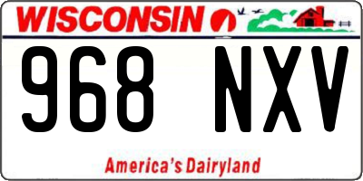 WI license plate 968NXV