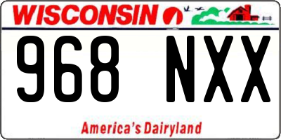 WI license plate 968NXX