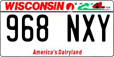 WI license plate 968NXY