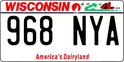 WI license plate 968NYA