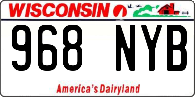 WI license plate 968NYB