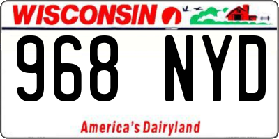WI license plate 968NYD