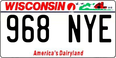 WI license plate 968NYE