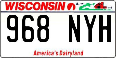 WI license plate 968NYH
