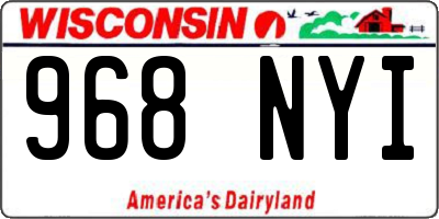 WI license plate 968NYI