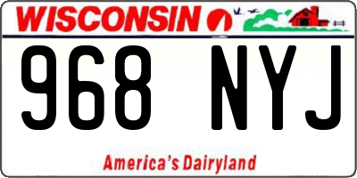 WI license plate 968NYJ