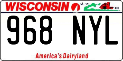 WI license plate 968NYL