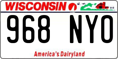 WI license plate 968NYO