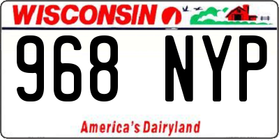 WI license plate 968NYP