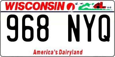 WI license plate 968NYQ