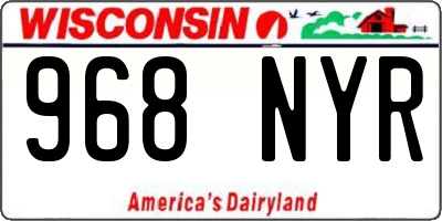 WI license plate 968NYR