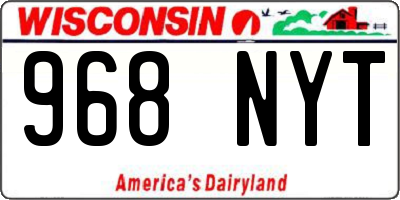 WI license plate 968NYT