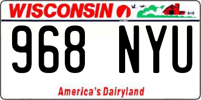 WI license plate 968NYU