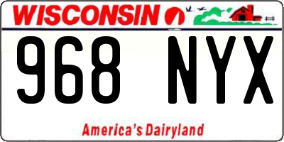 WI license plate 968NYX