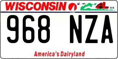WI license plate 968NZA