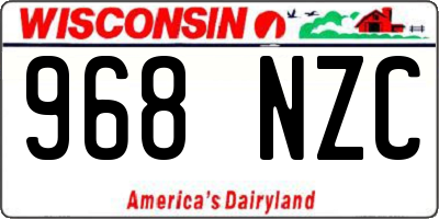 WI license plate 968NZC