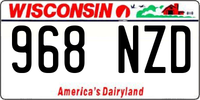 WI license plate 968NZD