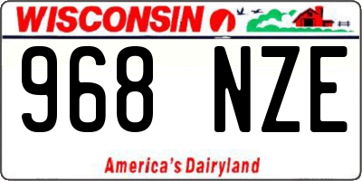 WI license plate 968NZE