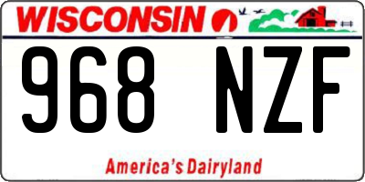 WI license plate 968NZF