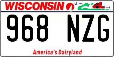 WI license plate 968NZG