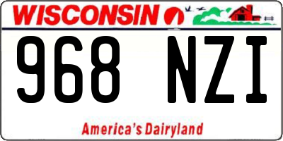 WI license plate 968NZI