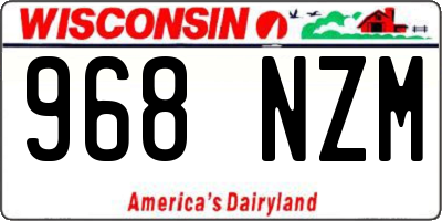 WI license plate 968NZM