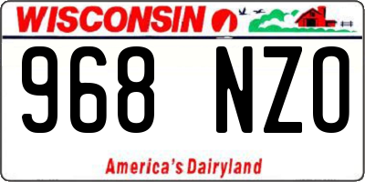 WI license plate 968NZO