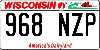 WI license plate 968NZP
