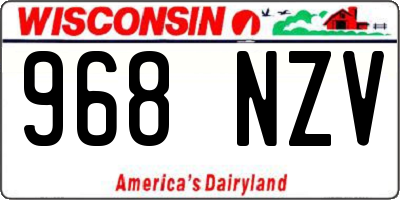 WI license plate 968NZV