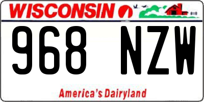 WI license plate 968NZW