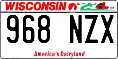 WI license plate 968NZX