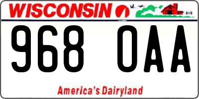 WI license plate 968OAA