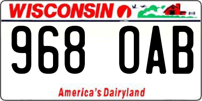 WI license plate 968OAB