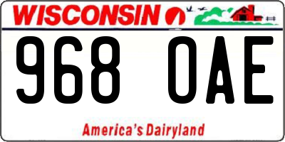 WI license plate 968OAE